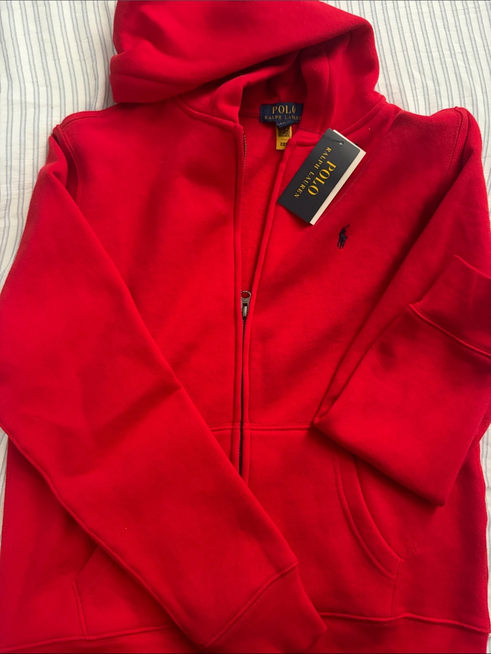 Polo by Ralph Lauren Kids Bright Red Hooded Zip Sweatshirt